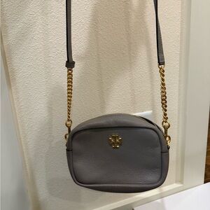 Tory Burch Gray Leather Crossbody Bag